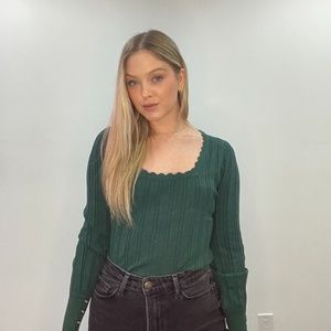 Dark Green Sweater Top